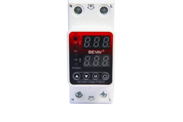 2P VA 80A, VA Control Device, BEVAV Din rail, adjustable Over Under Voltage, current limit protection, Relay, VA Protector 2P